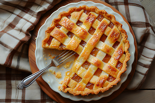 JPG 편집이미지 포크 디저트 사람없음 사과 애플파이 편집실사 AI포토 AI콘텐츠 식기 음식 과일 CG 파이_빵 파일형식