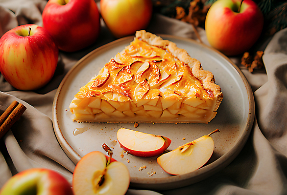 JPG 편집이미지 디저트 사람없음 사과 애플파이 편집실사 AI포토 AI콘텐츠 음식 과일 CG 파이_빵 파일형식