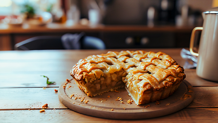 JPG 편집이미지 디저트 사람없음 사과 애플파이 편집실사 AI포토 AI콘텐츠 음식 과일 CG 파이_빵 파일형식