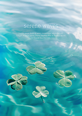 PSD 식물 편집이미지 물결 바다 자연 사람없음 수면 클로버 떠있는 디지털합성 이미지편집 편집실사 모션 물 CG 생태계 파일형식