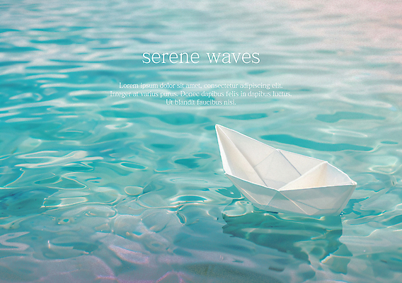 PSD 편집이미지 물결 바다 자연 사람없음 수면 떠있는 디지털합성 종이배 이미지편집 편집실사 모션 물 CG 생태계 종이접기 파일형식