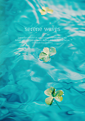 PSD 식물 편집이미지 물결 바다 자연 사람없음 수면 클로버 떠있는 디지털합성 이미지편집 편집실사 모션 물 CG 생태계 파일형식