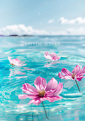 PSD 식물 편집이미지 꽃잎 꽃 물결 바다 자연 사람없음 수면 떠있는 디지털합성 이미지편집 편집실사 모션 물 CG 생태계 파일형식