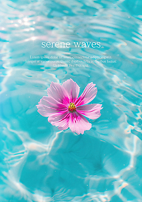 PSD 식물 편집이미지 꽃잎 꽃 물결 바다 자연 사람없음 수면 떠있는 디지털합성 이미지편집 편집실사 모션 물 CG 생태계 파일형식