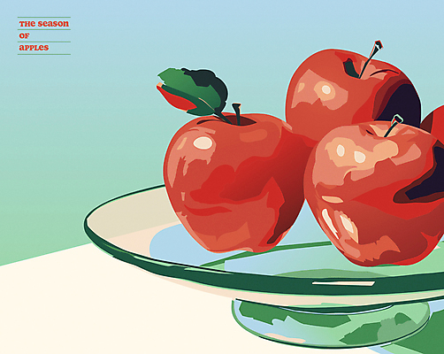 포스터 음식 잎 과일 일러스트 사람없음 사과 감성 유리그릇 국내일러스트 AI파일 식물 그릇 컨셉 유리 파일형식 벡터