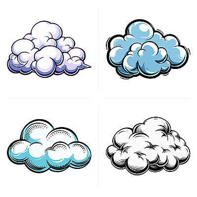 구름 일러스트 자연 사람없음 세트 다양 엘리먼트 국내일러스트 AI파일 자연요소 다수 생태계 파일형식 벡터