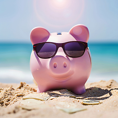 JPG 편집이미지 모래 바다 휴가 해변 사람없음 여름 여름휴가 모래사장 선글라스 햇빛 태양 귀여움 맑음 돼지저금통 휴양지 편집실사 AI포토 AI콘텐츠 자연요소 계절 안경 컨셉 날씨 장소 저금통 CG 파일형식 여름_계절