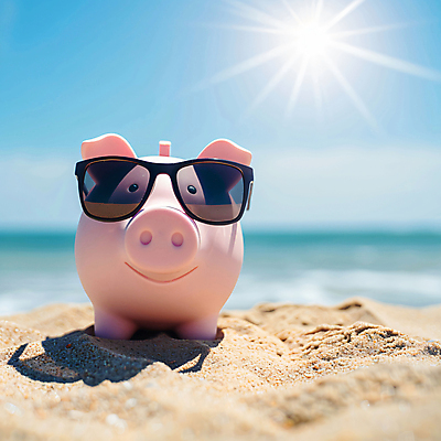 JPG 편집이미지 모래 바다 휴가 해변 사람없음 여름 여름휴가 모래사장 선글라스 햇빛 태양 귀여움 맑음 돼지저금통 휴양지 편집실사 AI포토 AI콘텐츠 자연요소 계절 안경 컨셉 날씨 장소 저금통 CG 파일형식 여름_계절