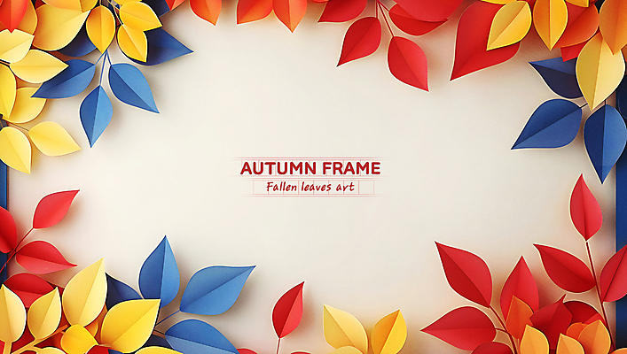 PSD 편집이미지 종이 단풍 낙엽 잎 나뭇잎 프레임 사람없음 가을 페이퍼아트 알록달록 이미지편집 식물 계절 컬러풀 파일형식