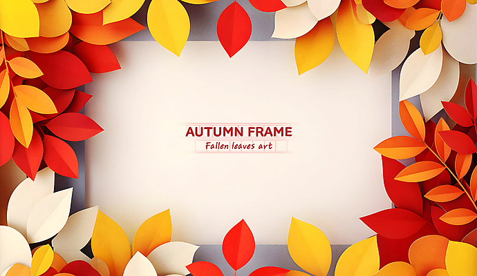 PSD 편집이미지 종이 단풍 낙엽 잎 나뭇잎 프레임 사람없음 가을 페이퍼아트 알록달록 이미지편집 식물 계절 컬러풀 파일형식