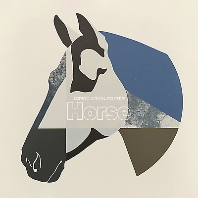 PSD 동물 한마리 디자인 포스터 얼굴 상징 일러스트 사람없음 파란색 회색 십이지신 말_동물 말띠 콜라주 국내일러스트 1 컬러 포유류 신체부위 파일형식