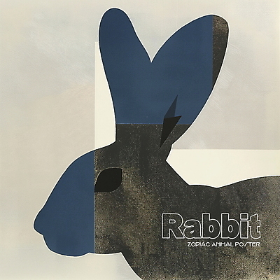 PSD 동물 한마리 디자인 포스터 얼굴 상징 일러스트 사람없음 파란색 회색 십이지신 토끼띠 토끼 콜라주 국내일러스트 1 컬러 포유류 신체부위 반려동물 파일형식