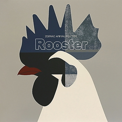 PSD 동물 한마리 디자인 포스터 얼굴 상징 일러스트 사람없음 파란색 회색 십이지신 닭띠 닭 콜라주 국내일러스트 1 컬러 조류 신체부위 파일형식