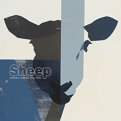 PSD 동물 한마리 디자인 포스터 얼굴 상징 일러스트 사람없음 파란색 회색 십이지신 양띠 양 콜라주 국내일러스트 1 컬러 포유류 신체부위 파일형식