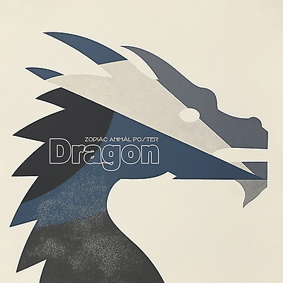 PSD 동물 한마리 디자인 포스터 얼굴 상징 일러스트 사람없음 파란색 회색 용띠 십이지신 용 콜라주 국내일러스트 1 컬러 신체부위 파일형식