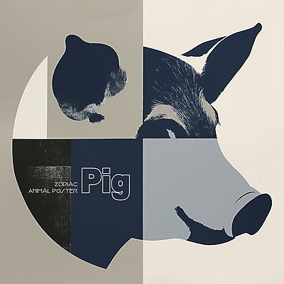 PSD 동물 한마리 디자인 포스터 얼굴 상징 일러스트 사람없음 파란색 회색 십이지신 돼지띠 돼지 콜라주 국내일러스트 1 컬러 포유류 신체부위 파일형식