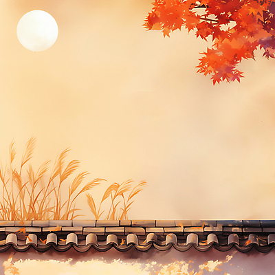 JPG 배너 일러스트 자연 단풍나무 수채화 한옥 사람없음 추석 가을풍경 주황색 보름달 분위기 억새 기와담장 카피스페이스 국내일러스트 AI일러스트 AI콘텐츠 나무 식물 한국전통 명절 컬러 컨셉 단풍 고건축 기와 풍경 담장 공백 달 생태계 파일형식 가을_계절