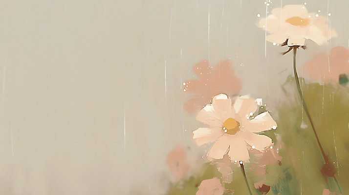 JPG 꽃밭 일러스트 자연 풍경 사람없음 평화 들꽃 가을 비 코스모스 베이지색 카피스페이스 국내일러스트 AI일러스트 AI콘텐츠 자연요소 계절 꽃 컬러 컨셉 날씨 공백 생태계 파일형식