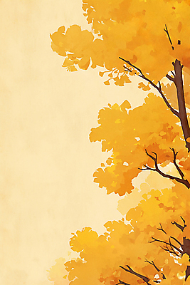 JPG 일러스트 사람없음 노란색 가을풍경 은행잎 은행나무 카피스페이스 가을배경 국내일러스트 AI일러스트 AI콘텐츠 나무 컬러 백그라운드 잎 풍경 공백 파일형식 가을_계절