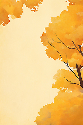 JPG 일러스트 사람없음 노란색 가을풍경 은행잎 은행나무 카피스페이스 가을배경 국내일러스트 AI일러스트 AI콘텐츠 나무 컬러 백그라운드 잎 풍경 공백 파일형식 가을_계절