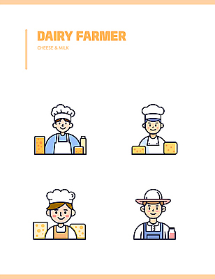 남자 농업 일러스트 치즈 여러명 성인 앞치마 우유 흰색 농부 낙농업 엘리먼트 성인남자만 국내일러스트 AI파일 직업 산업 컬러 다수 유제품 사람 남자만 성인만 파일형식 벡터