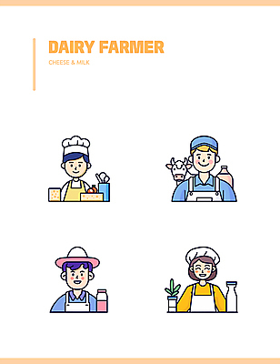 여자 남자 농업 일러스트 치즈 여러명 성인 앞치마 우유 흰색 소 축산업 농부 낙농업 엘리먼트 성인만 국내일러스트 AI파일 직업 산업 컬러 다수 포유류 유제품 사람 파일형식 벡터