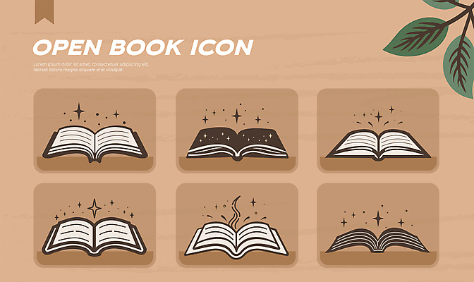 일러스트 사람없음 책 세트 독서 갈색 펼침 가을 빈티지 엘리먼트 미니멀 국내일러스트 AI파일 계절 컬러 컨셉 모션 파일형식 벡터