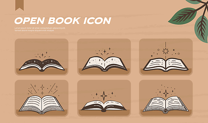일러스트 사람없음 책 세트 독서 갈색 펼침 가을 빈티지 엘리먼트 미니멀 국내일러스트 AI파일 계절 컬러 컨셉 모션 파일형식 벡터