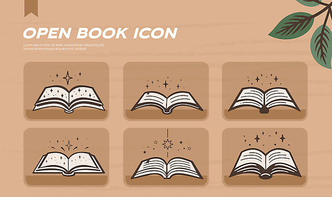 일러스트 사람없음 책 세트 독서 갈색 펼침 가을 빈티지 엘리먼트 미니멀 국내일러스트 AI파일 계절 컬러 컨셉 모션 파일형식 벡터
