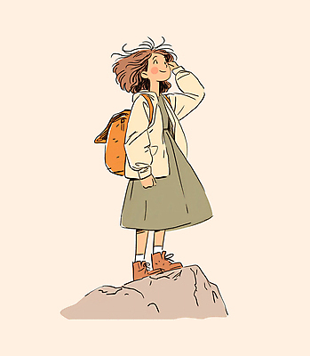 전신 PSD 여자 일러스트 산 한명 성인 일상 등산 가을 감성 베이지색 성인여자한명만 국내일러스트 1 계절 컬러 컨셉 사람 라이프 트래킹 여자한명만 성인여자만 파일형식