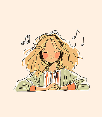 PSD 여자 여유 일러스트 노래 한명 성인 일상 헤드셋 음악감상 가을 감성 베이지색 성인여자한명만 국내일러스트 1 계절 감정 음악 컬러 음향기기 컨셉 사람 라이프 헤드폰 감상 여자한명만 성인여자만 파일형식