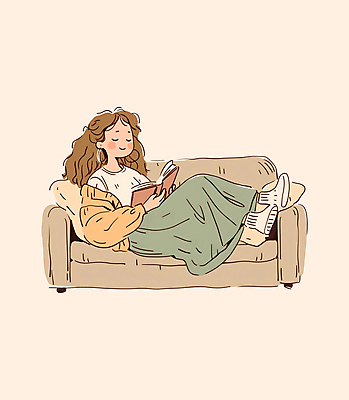 전신 PSD 여자 여유 쿠션 일러스트 한명 성인 일상 책 소파 독서 가을 감성 베이지색 성인여자한명만 국내일러스트 1 계절 감정 컬러 컨셉 의자 사람 라이프 여자한명만 성인여자만 파일형식