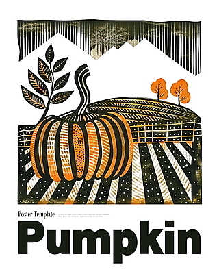 PSD 디자인 포스터 일러스트 호박 사람없음 그래픽 주황색 수확 가을 언덕 국내일러스트 계절 컬러 농업 채소 파일형식