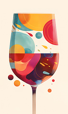 JPG 음료 와인잔 일러스트 추상 사람없음 컬러풀 파티 우주 와인 빈티지 국내일러스트 AI일러스트 AI콘텐츠 컬러 컨셉 무늬 술잔 주류 이벤트 파일형식