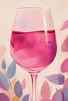 JPG 음료 와인잔 일러스트 추상 나뭇잎 사람없음 컬러풀 파티 와인 빈티지 탄산 국내일러스트 AI일러스트 AI콘텐츠 컬러 컨셉 잎 무늬 술잔 주류 이벤트 파일형식