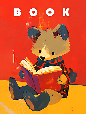 PSD 포스터 일러스트 동화 사람없음 빨간색 독서 귀여움 강아지 읽기 동화책 팬시 개캐릭터 감성 국내일러스트 컬러 동물캐릭터 컨셉 모션 책 반려동물 개 파일형식