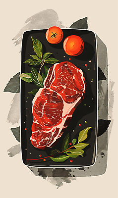 PSD 접시 포스터 토마토 일러스트 생고기 스테이크 사람없음 추석 가을 빈티지 고급 한우 베이지색 추석선물 국내일러스트 식기 계절 명절 컬러 컨셉 채소 서양음식 육류 선물 소고기 파일형식 명절선물