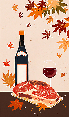 PSD 포스터 단풍 낙엽 와인잔 일러스트 생고기 스테이크 사람없음 추석 와인 주황색 가을 빈티지 고급 한우 추석선물 국내일러스트 계절 명절 컬러 컨셉 잎 술잔 주류 서양음식 육류 선물 소고기 파일형식 명절선물