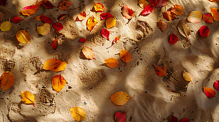 JPG 편집이미지 모래 낙엽 자연 사람없음 갈색 가을풍경 가을 디지털합성 편집실사 AI포토 AI콘텐츠 계절 컬러 잎 풍경 CG 생태계 파일형식 가을_계절