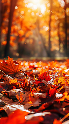 JPG 나무 편집이미지 단풍 낙엽 자연 사람없음 빨간색 햇빛 가을풍경 가을 디지털합성 편집실사 AI포토 AI콘텐츠 식물 계절 컬러 잎 풍경 태양 CG 생태계 파일형식 가을_계절