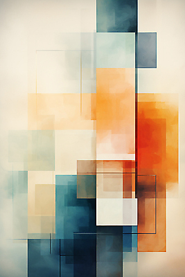 JPG 도형 패턴 일러스트 추상 사람없음 그래픽 디지털 주황색 기하학 국내일러스트 AI일러스트 AI콘텐츠 컬러 무늬 파일형식