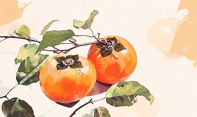 PSD 전통 일러스트 나뭇잎 이벤트 사람없음 추석 주황색 가을 나뭇가지 단감 국내일러스트 나무 계절 명절 컬러 잎 감 파일형식