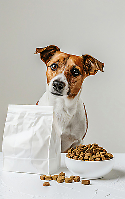 JPG 편집이미지 디자인 탁자 사람없음 갈색 귀여움 개 패키지 개밥그릇 개사료 카피스페이스 편집실사 AI포토 AI콘텐츠 그릇 컬러 가구 컨셉 포유류 공백 먹이 CG 애견용품 파일형식