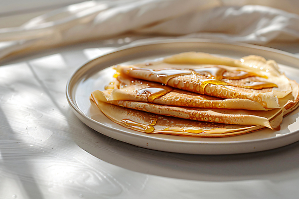 JPG 편집이미지 접시 식탁 사람없음 햇빛 식탁보 달콤 디지털합성 시럽 크레페 편집실사 AI포토 AI콘텐츠 식기 탁자 디저트 태양 맛 CG 파일형식