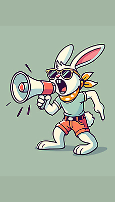 일러스트 두건 들기 사람없음 선글라스 유행 확성기 토끼 화려 토끼캐릭터 민트색 힙스터 Y2K 국내일러스트 AI파일 패션 안경 컬러 동물캐릭터 컨셉 포유류 모션 반려동물 파일형식 벡터