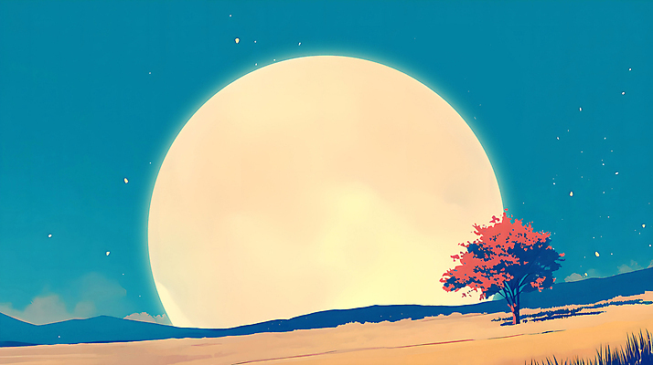 PSD 단풍 일러스트 자연 밤하늘 단풍나무 산 갈대 풍경 초원 사람없음 추석 보름달 가을 달빛 국내일러스트 나무 식물 계절 명절 잎 하늘 달 야간 생태계 파일형식