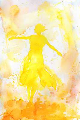 JPG 여자 행복 감정 실루엣 일러스트 팔벌리기 수채화 한명 성인 노란색 기쁨 그림 번짐 성인여자한명만 국내일러스트 AI일러스트 AI콘텐츠 1 컬러 모션 촬영기법 사람 여자한명만 성인여자만 파일형식 효과