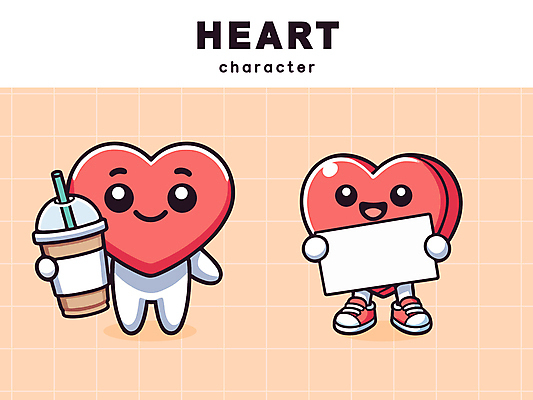 캐릭터 종이 음료 일러스트 미소 들기 사람없음 귀여움 하트 만화 일러캐릭터 AI파일 모양 컨셉 모션 표정 파일형식 벡터