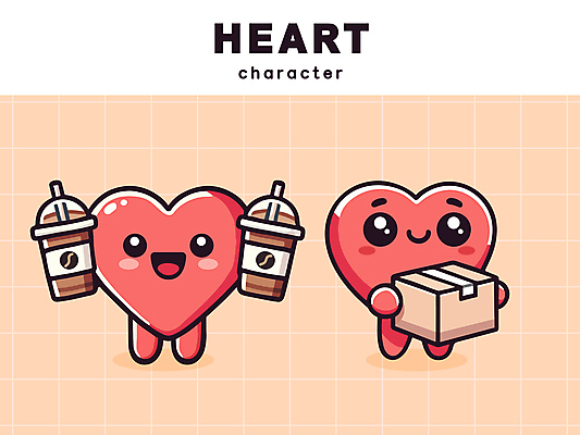 캐릭터 음료 일러스트 미소 들기 사람없음 귀여움 하트 커피잔 만화 택배 택배상자 일러캐릭터 AI파일 모양 커피 컨셉 모션 잔 표정 상자 운송업 파일형식 벡터