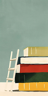 JPG 일러스트 사다리 사람없음 책 독서 쌓기 가을 책상 카피스페이스 국내일러스트 AI일러스트 AI콘텐츠 계절 가구 모션 공백 도구 파일형식